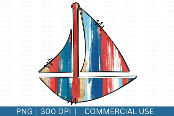 Brushstrokes Sailboat Clipart