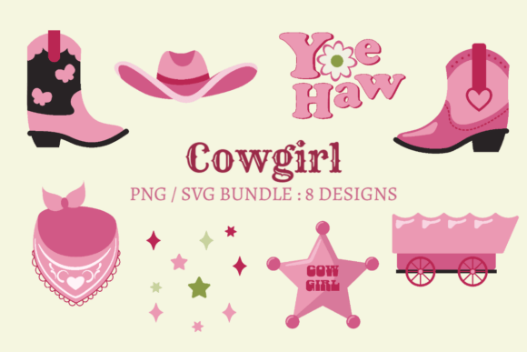 Cowgirl Clipart Bundle 2 for Crafts and Graphics