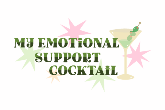 Emotional Support Cocktail Graphics for Local Business Branding