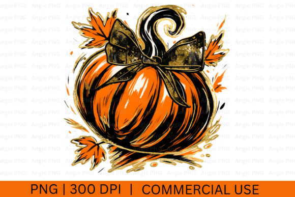 Fall Gold Glitter Pumpkin, Coquette PNG — Graphics & Crafts Asset Review