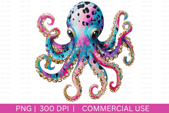 Octopus, Nautical PNG: A Graphic Asset for Coastal Branding