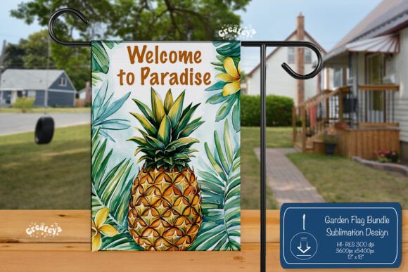 Summer Garden Flag Graphics for Crafts