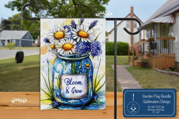 Summer Garden Flag Graphics for Crafts