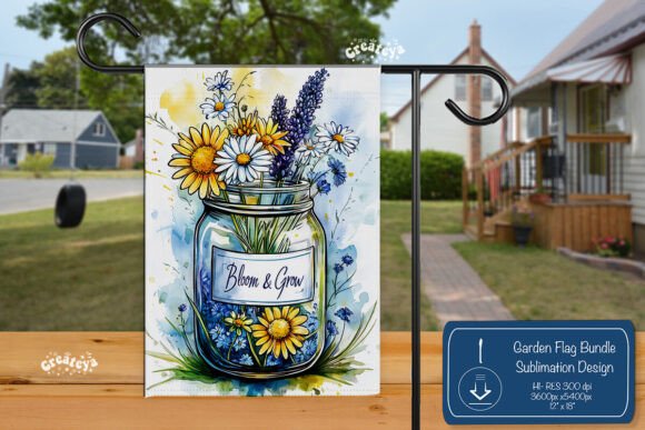 Summer Garden Flag Graphics for Crafts