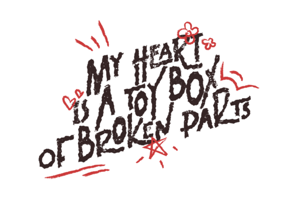 Toy Box of Broken Parts Graphics for Crafts